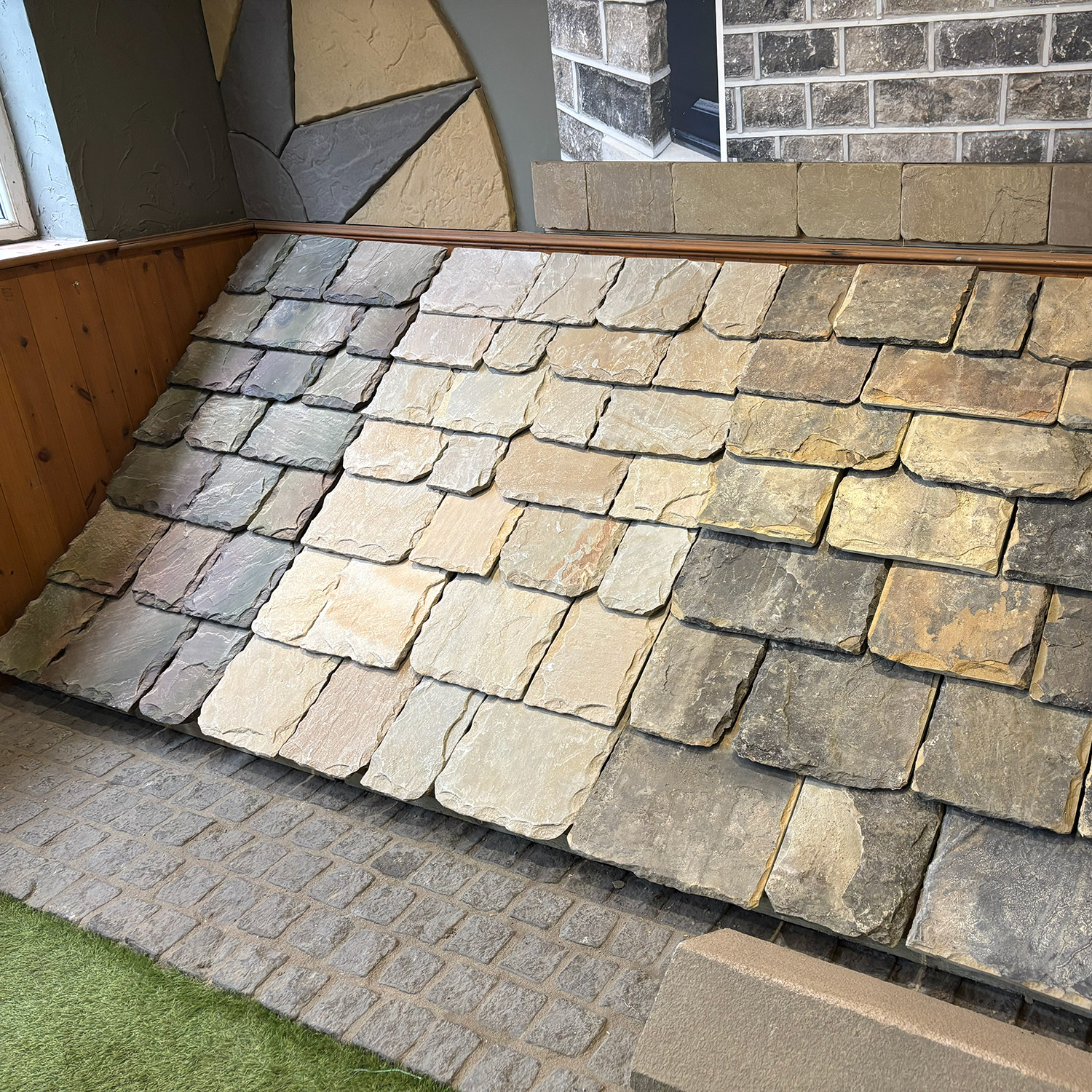 Cotswold Style Natural Stone Roof Slates (18mm) | Truestone | Truestone Cotswold Style Natural Stone Roof Slates (18mm) Showroom Display