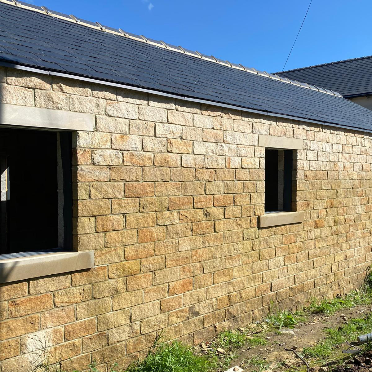 Natural Stone Walling Install Shot