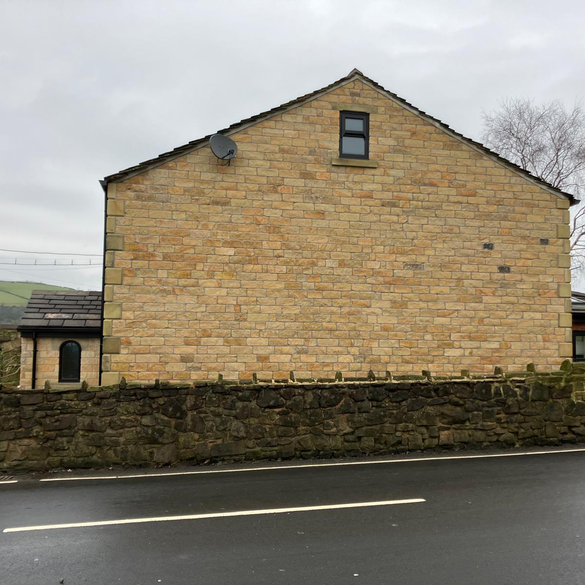 Natural Stone Walling Install Shot