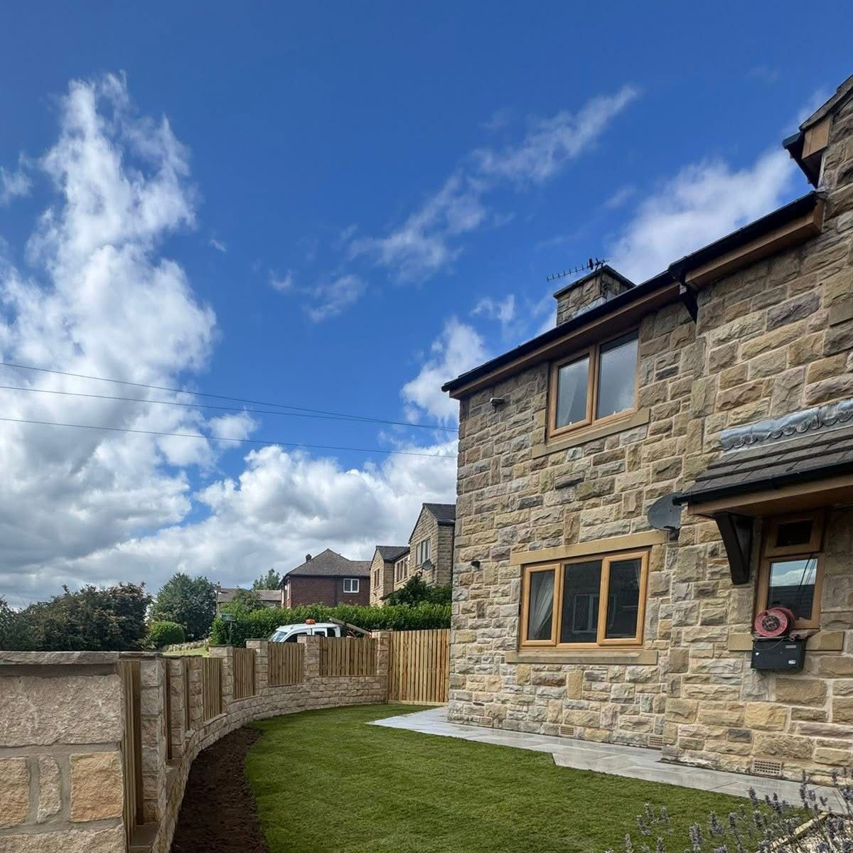 Natural Stone Walling Install Shot